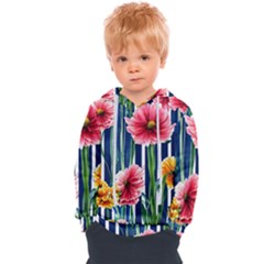 Charming And Cheerful Watercolor Flowers Kids  Overhead Hoodie by GardenOfOphir