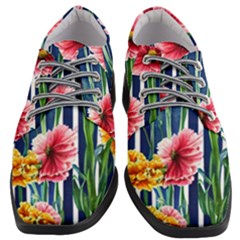 Charming And Cheerful Watercolor Flowers Women Heeled Oxford Shoes by GardenOfOphir