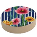 Charming And Cheerful Watercolor Flowers Wooden Bottle Opener (Round) View1