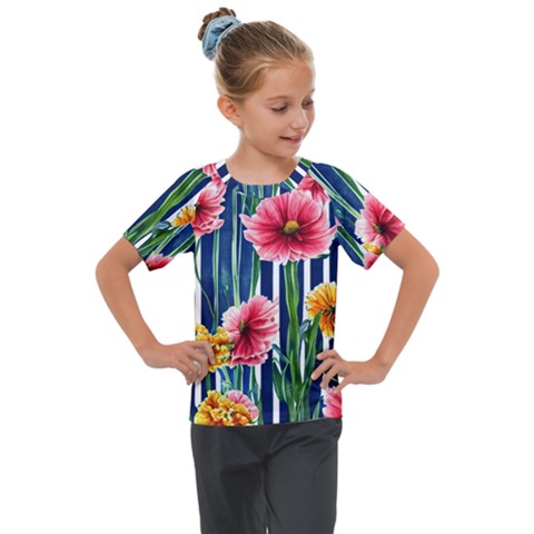 Charming And Cheerful Watercolor Flowers Kids  Mesh Piece Tee by GardenOfOphir