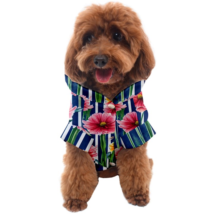 Charming And Cheerful Watercolor Flowers Dog Coat