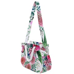 Captivating And Celestial Watercolor Flowers Rope Handles Shoulder Strap Bag by GardenOfOphir