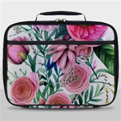 Captivating And Celestial Watercolor Flowers Full Print Lunch Bag by GardenOfOphir