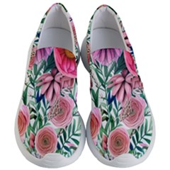 Captivating And Celestial Watercolor Flowers Women s Lightweight Slip Ons by GardenOfOphir