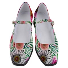 Captivating And Celestial Watercolor Flowers Women s Mary Jane Shoes by GardenOfOphir