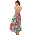 Captivating And Celestial Watercolor Flowers Backless Maxi Beach Dress View2