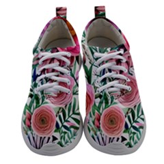 Captivating And Celestial Watercolor Flowers Women Athletic Shoes by GardenOfOphir