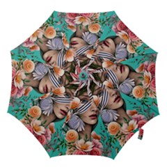 Whimsy Lady Combined Watercolor Flowers Hook Handle Umbrellas (medium) by GardenOfOphir