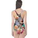 Whimsy Lady Combined Watercolor Flowers One Piece Swimsuit View2