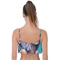 Whimsy Lady Combined Watercolor Flowers Frill Bikini Top View2