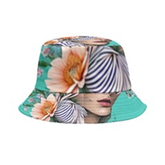 Whimsy Lady Combined Watercolor Flowers Inside Out Bucket Hat by GardenOfOphir