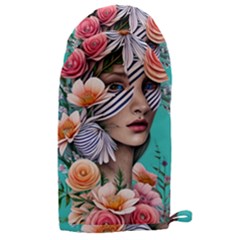 Whimsy Lady Combined Watercolor Flowers Microwave Oven Glove by GardenOfOphir