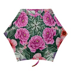 Color-infused Watercolor Flowers Mini Folding Umbrellas by GardenOfOphir