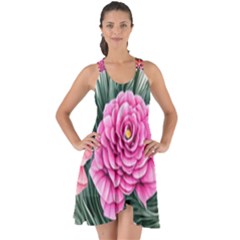 Color-infused Watercolor Flowers Show Some Back Chiffon Dress by GardenOfOphir