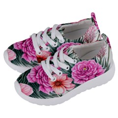 Color-infused Watercolor Flowers Kids  Lightweight Sports Shoes by GardenOfOphir