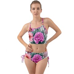 Color-infused Watercolor Flowers Mini Tank Bikini Set by GardenOfOphir