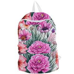 Color-infused Watercolor Flowers Foldable Lightweight Backpack by GardenOfOphir