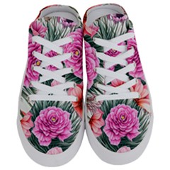 Color-infused Watercolor Flowers Half Slippers by GardenOfOphir