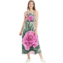 Color-infused Watercolor Flowers Boho Sleeveless Summer Dress View1