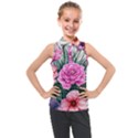 Color-infused Watercolor Flowers Kids  Sleeveless Polo Tee View1