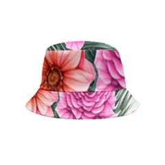 Color-infused Watercolor Flowers Bucket Hat (kids) by GardenOfOphir