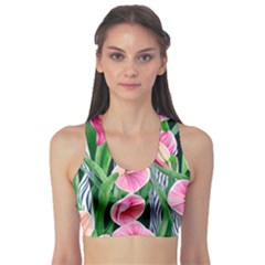 Classy Watercolor Flowers Sports Bra by GardenOfOphir