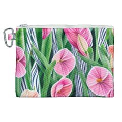 Classy Watercolor Flowers Canvas Cosmetic Bag (xl) by GardenOfOphir