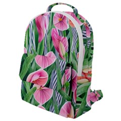 Classy Watercolor Flowers Flap Pocket Backpack (small) by GardenOfOphir