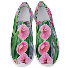 Classy Watercolor Flowers Men s Slip On Sneakers by GardenOfOphir