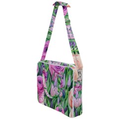 Classic Watercolor Flowers Cross Body Office Bag by GardenOfOphir