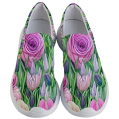 Classic Watercolor Flowers Women s Lightweight Slip Ons by GardenOfOphir