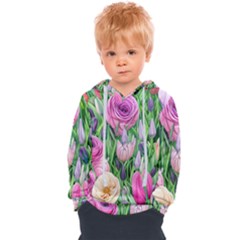 Classic Watercolor Flowers Kids  Overhead Hoodie by GardenOfOphir