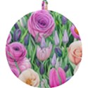 Classic Watercolor Flowers Round Trivet View1