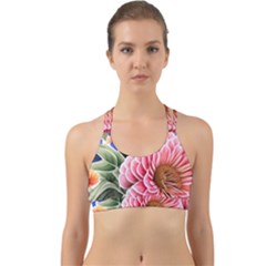 Choice Watercolor Flowers Back Web Sports Bra by GardenOfOphir