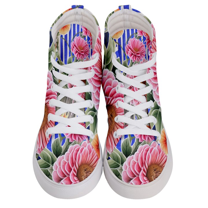 Choice Watercolor Flowers Women s Hi-Top Skate Sneakers