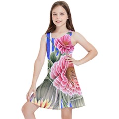 Choice Watercolor Flowers Kids  Lightweight Sleeveless Dress by GardenOfOphir