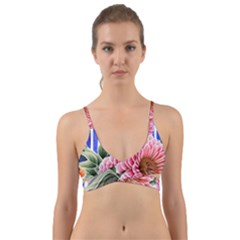 Choice Watercolor Flowers Wrap Around Bikini Top