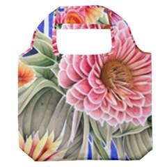 Choice Watercolor Flowers Premium Foldable Grocery Recycle Bag by GardenOfOphir