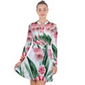 Chic Watercolor Flowers Long Sleeve Panel Dress View1