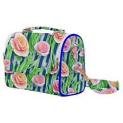 Dazzling Watercolor Flowers Satchel Shoulder Bag by GardenOfOphir