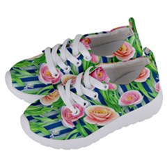 Dazzling Watercolor Flowers Kids  Lightweight Sports Shoes by GardenOfOphir