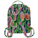 Dazzling Watercolor Flowers Flap Pocket Backpack (Large) View3