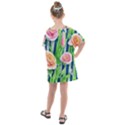 Dazzling Watercolor Flowers Kids  One Piece Chiffon Dress View2