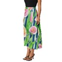 Dazzling Watercolor Flowers Classic Midi Chiffon Skirt View2