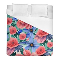 Classy Watercolor Flowers Duvet Cover (full/ Double Size) by GardenOfOphir