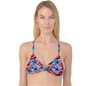 Classy Watercolor Flowers Reversible Tri Bikini Top View1