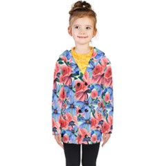 Classy Watercolor Flowers Kids  Double Breasted Button Coat by GardenOfOphir