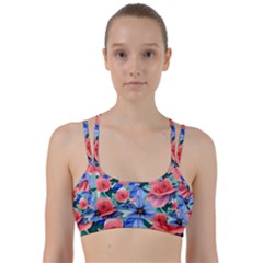 Classy Watercolor Flowers Line Them Up Sports Bra by GardenOfOphir