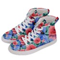 Classy Watercolor Flowers Women s Hi-Top Skate Sneakers View2