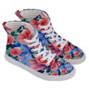 Classy Watercolor Flowers Women s Hi-Top Skate Sneakers View3